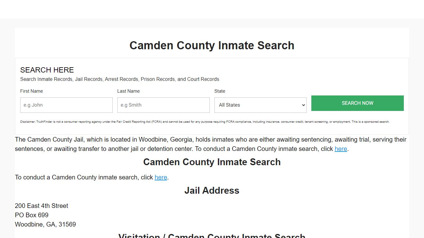 Camden County Inmate Search